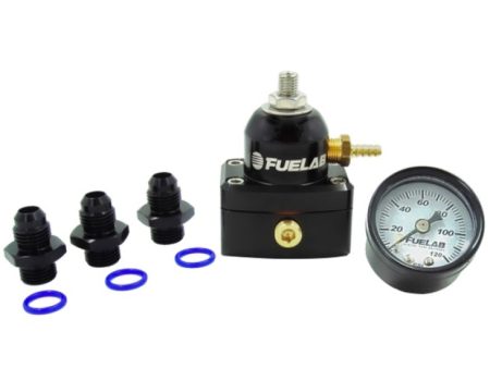 Fuelab 535 EFI Adjustable Mini FPR 25-90 PSI (2) -6AN In (1) -6AN Return (3) -6AN ORB w Guage Kit Supply